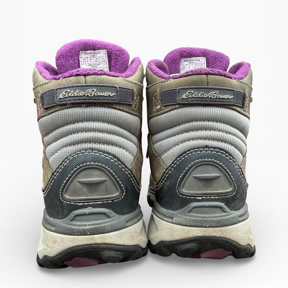 Eddie Bauer Lukla Pro Vibram Hiking Boots Gray Purple High Top size 9.5 - Picture 5 of 10